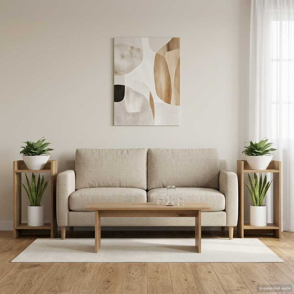 Pflanzenständer 2 Stk. Artisan-Eiche 30 x 30 x 60 cm