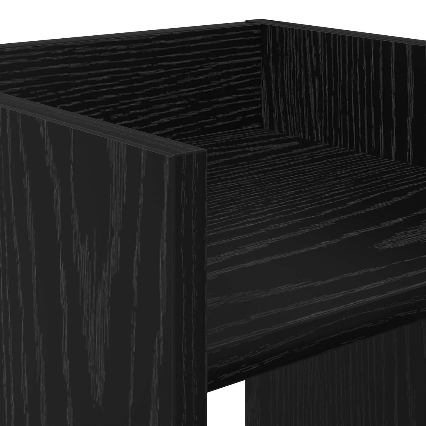 Pflanzenständer 2 Stk. Schwarz Eichen-Optik 30 x 30 x 40 cm