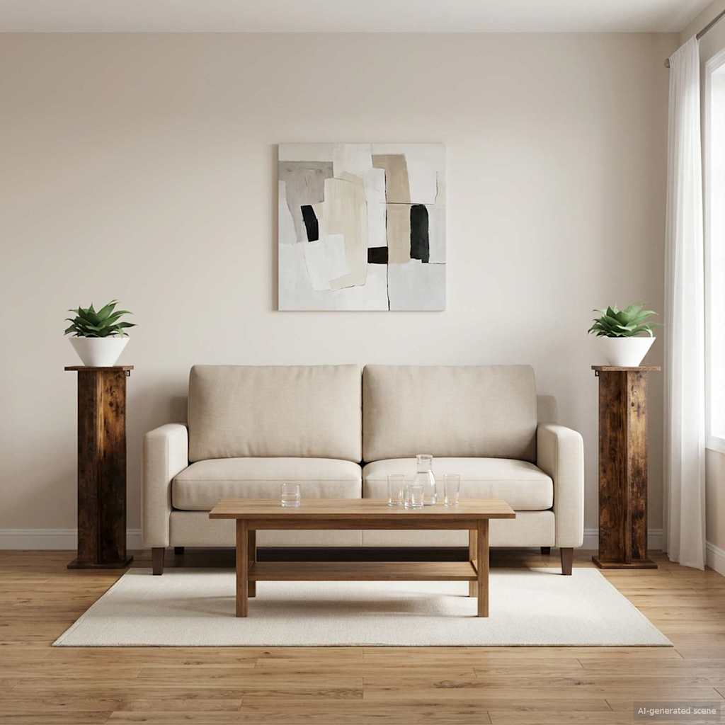 Pflanzenständer 2 Stk. Räuchereiche 25 x 25,5 x 100,5 cm