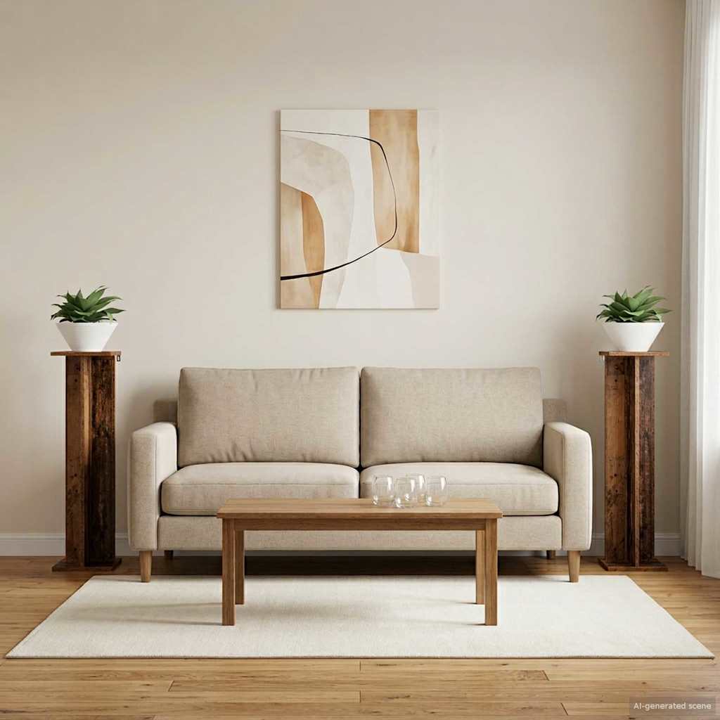 Pflanzenständer 2 Stk. Altholz 25 x 25,5 x 100,5 cm