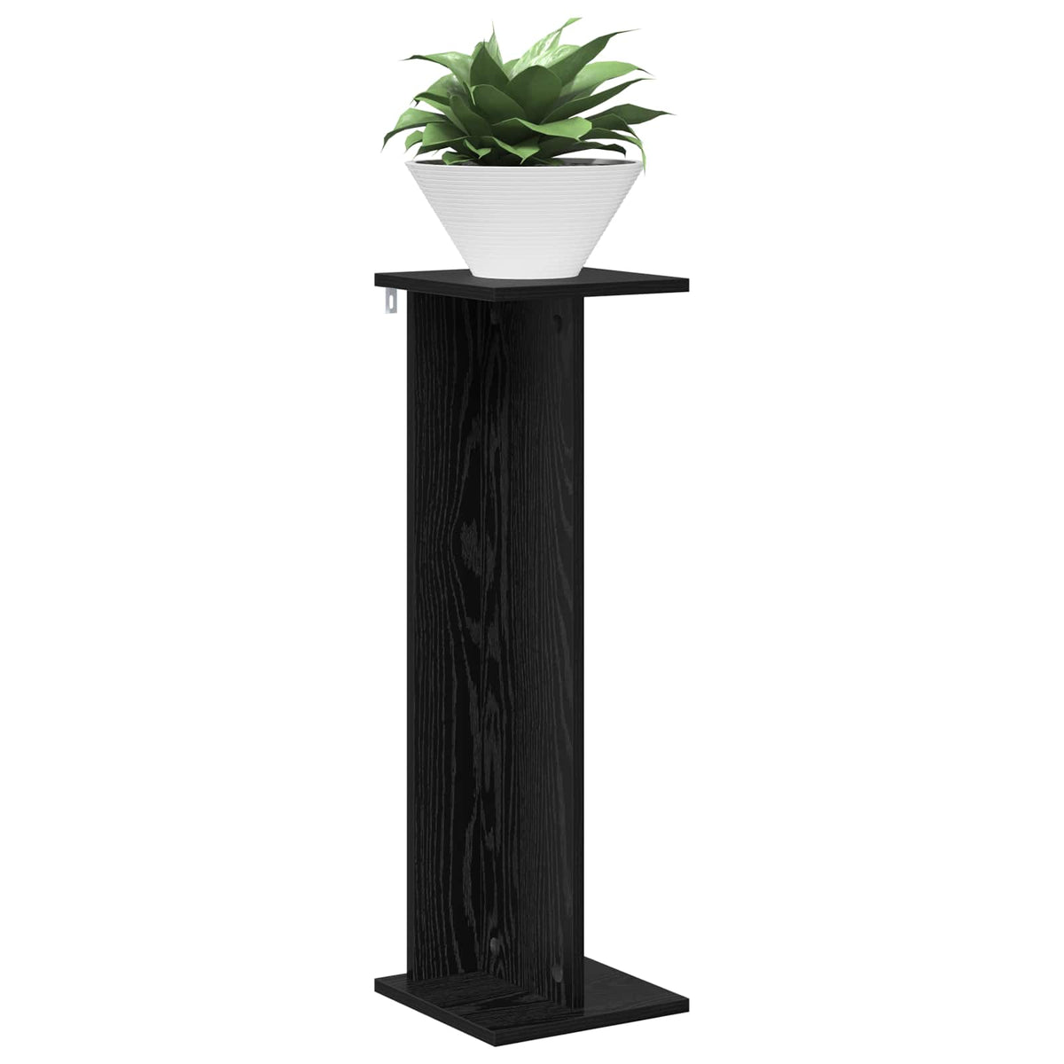 Pflanzenständer 2 Stk. Schwarz Eichen-Optik 25 x 25,5 x 80,5 cm