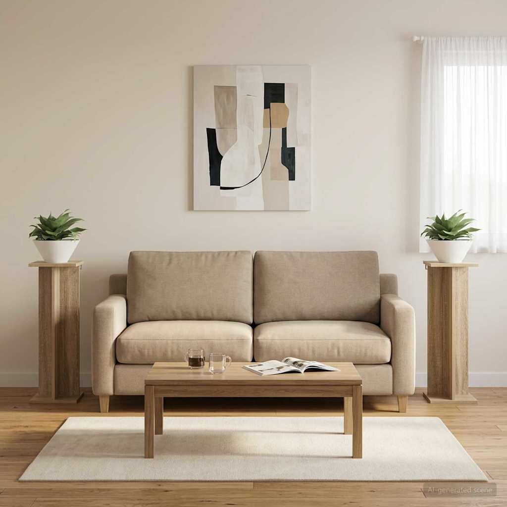 Pflanzenständer 2 Stk. Sonoma-Eiche 25 x 25,5 x 80,5 cm