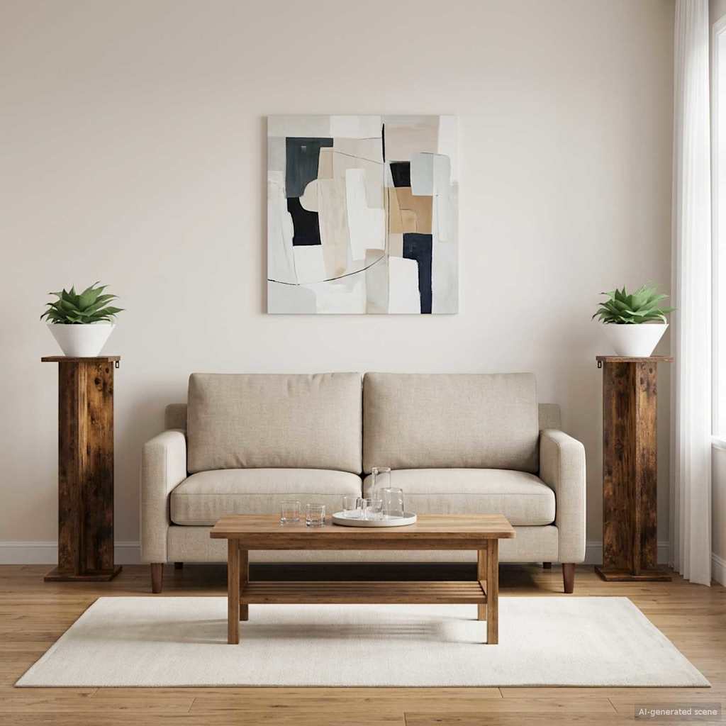 Pflanzenständer 2 Stk. Räuchereiche 25 x 25,5 x 80,5 cm