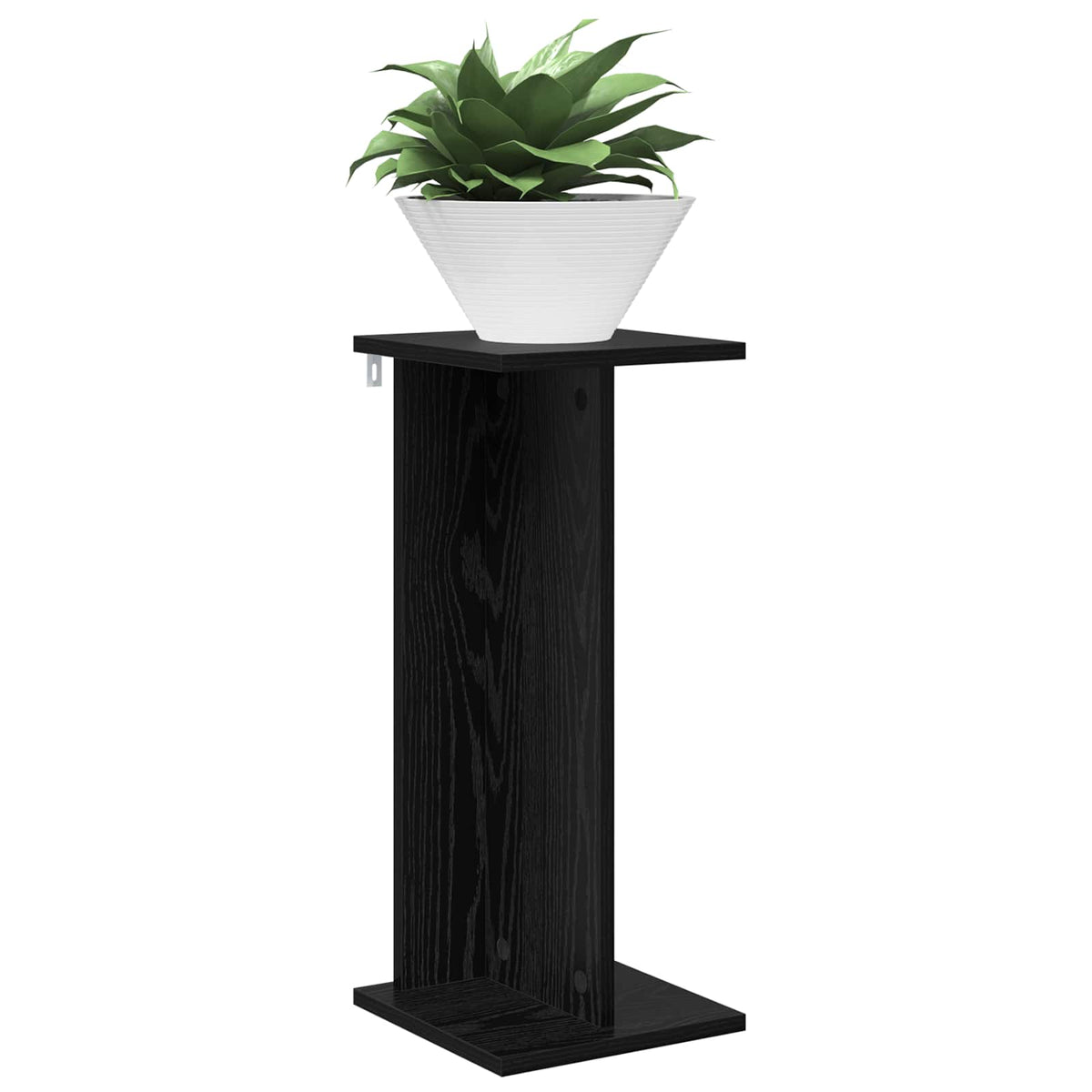 Pflanzenständer 2 Stk. Schwarz Eichen-Optik 25 x 25,5 x 60,5 cm