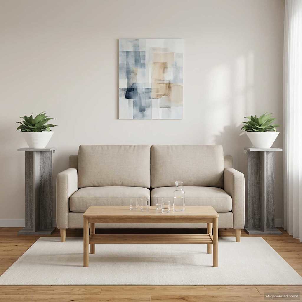 Pflanzenständer 2 Stk. Sonoma-Grau 25 x 25,5 x 60,5 cm