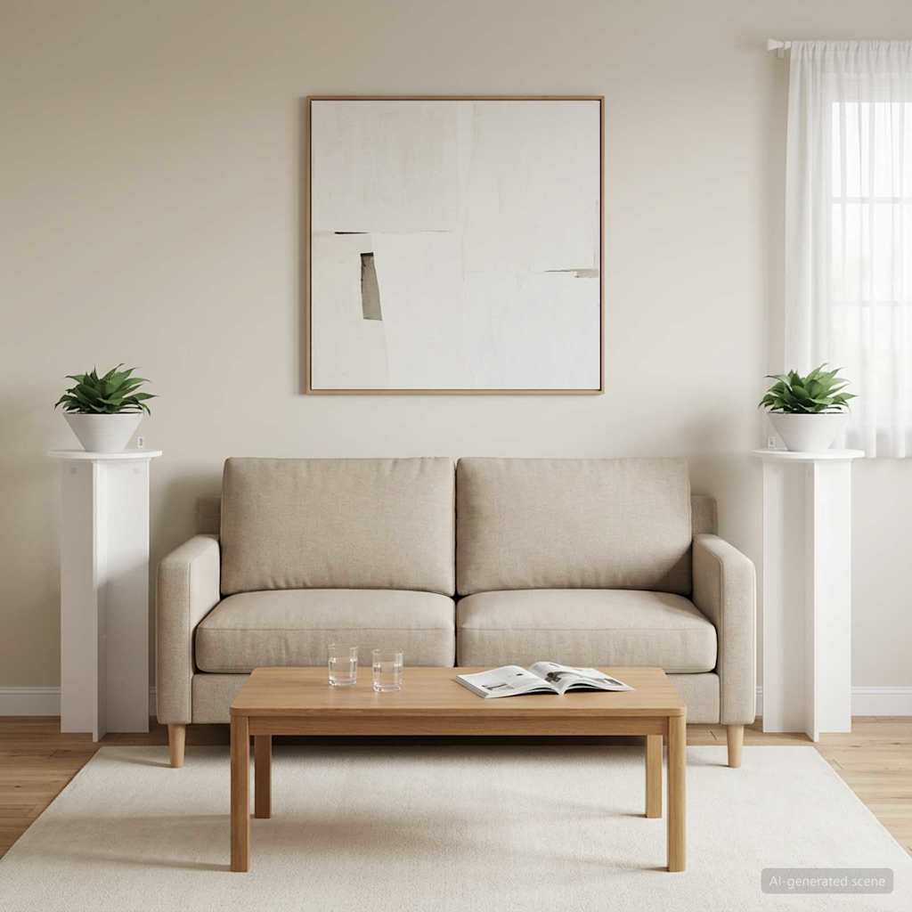 Pflanzenständer 2 Stk. Weiß Ø40 x 100 cm Holzwerkstoff
