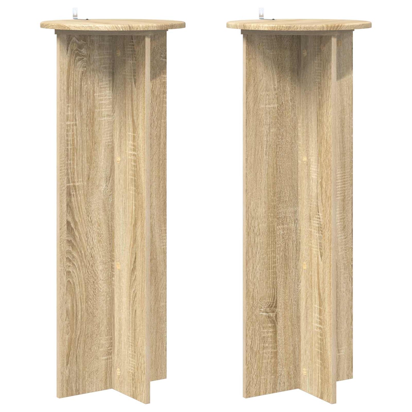 Pflanzenständer 2 Stk. Sonoma-Eiche Ø40 x 100 cm Holzwerkstoff