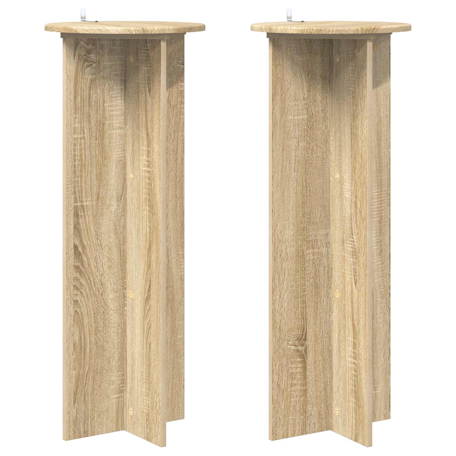 Pflanzenständer 2 Stk. Sonoma-Eiche Ø40 x 100 cm Holzwerkstoff