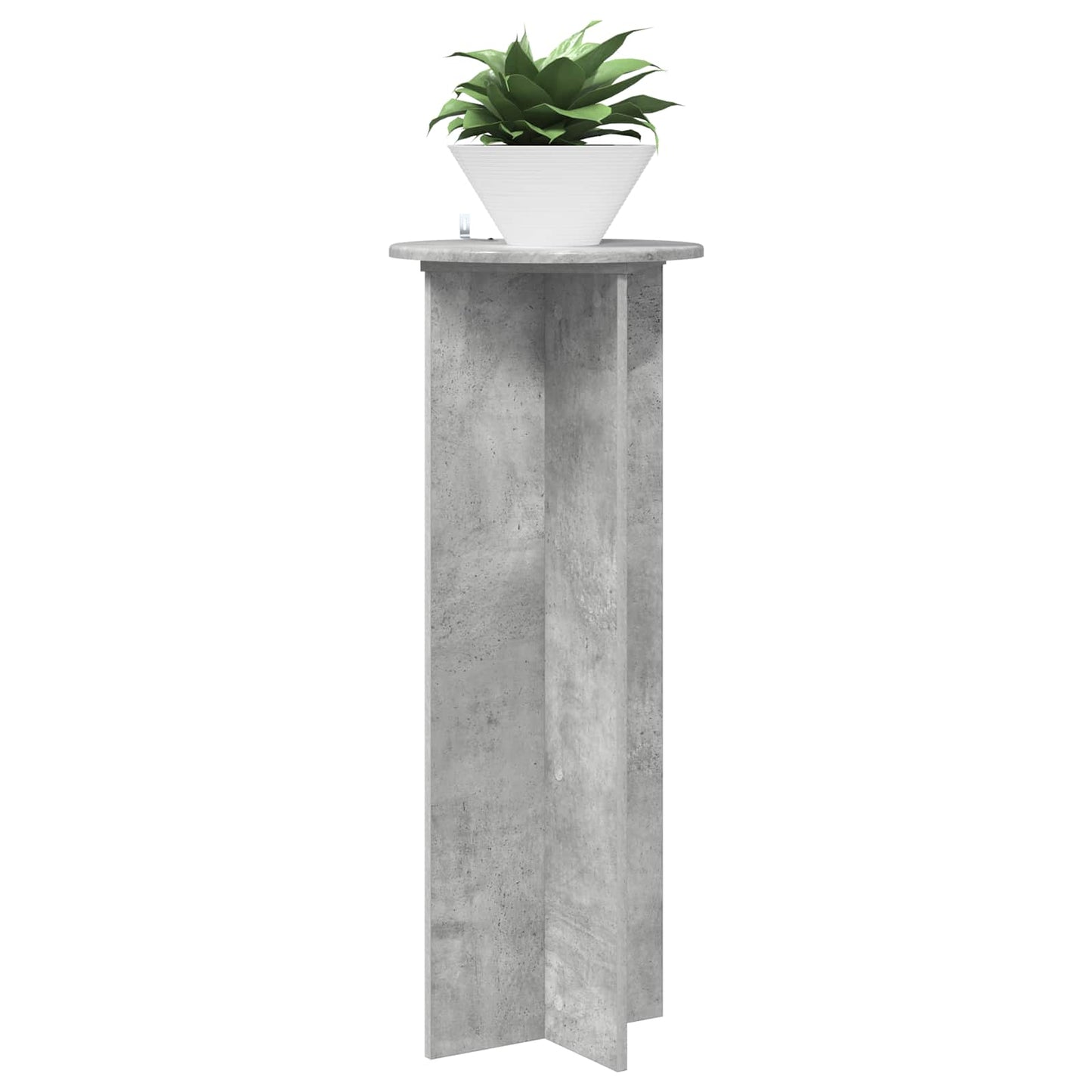 Pflanzenständer 2 Stk. Betongrau Ø40 x 100 cm Holzwerkstoff