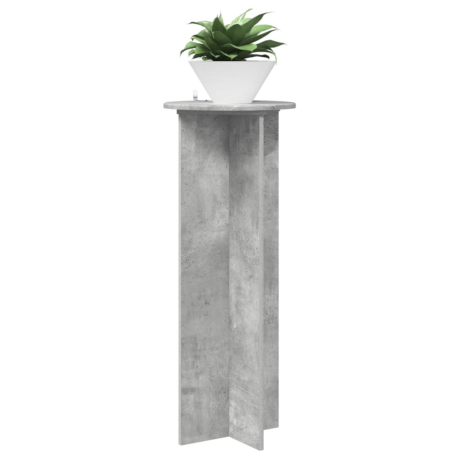 Pflanzenständer 2 Stk. Betongrau Ø40 x 100 cm Holzwerkstoff