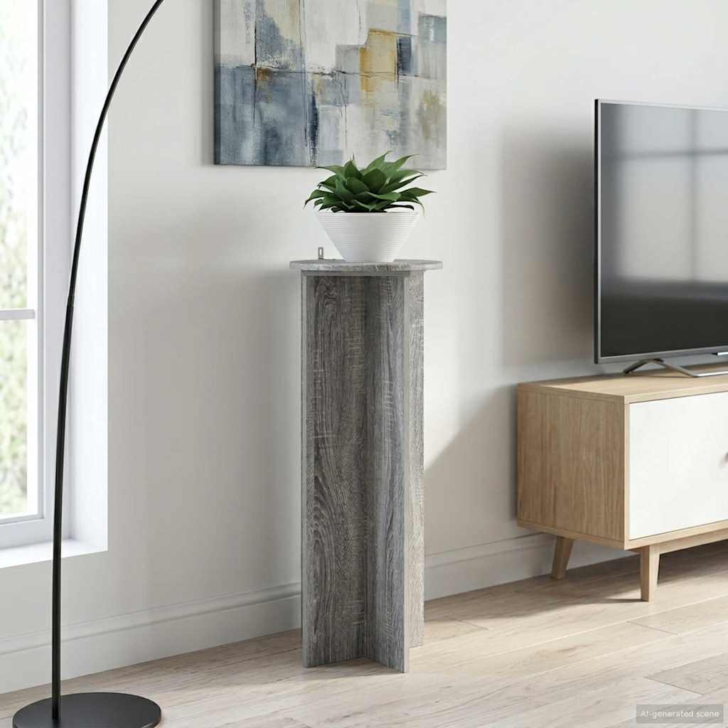 Pflanzenständer 2 Stk. Sonoma-Grau Ø40 x 100 cm Holzwerkstoff