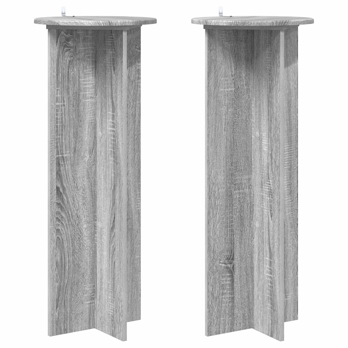 Pflanzenständer 2 Stk. Sonoma-Grau Ø40 x 100 cm Holzwerkstoff
