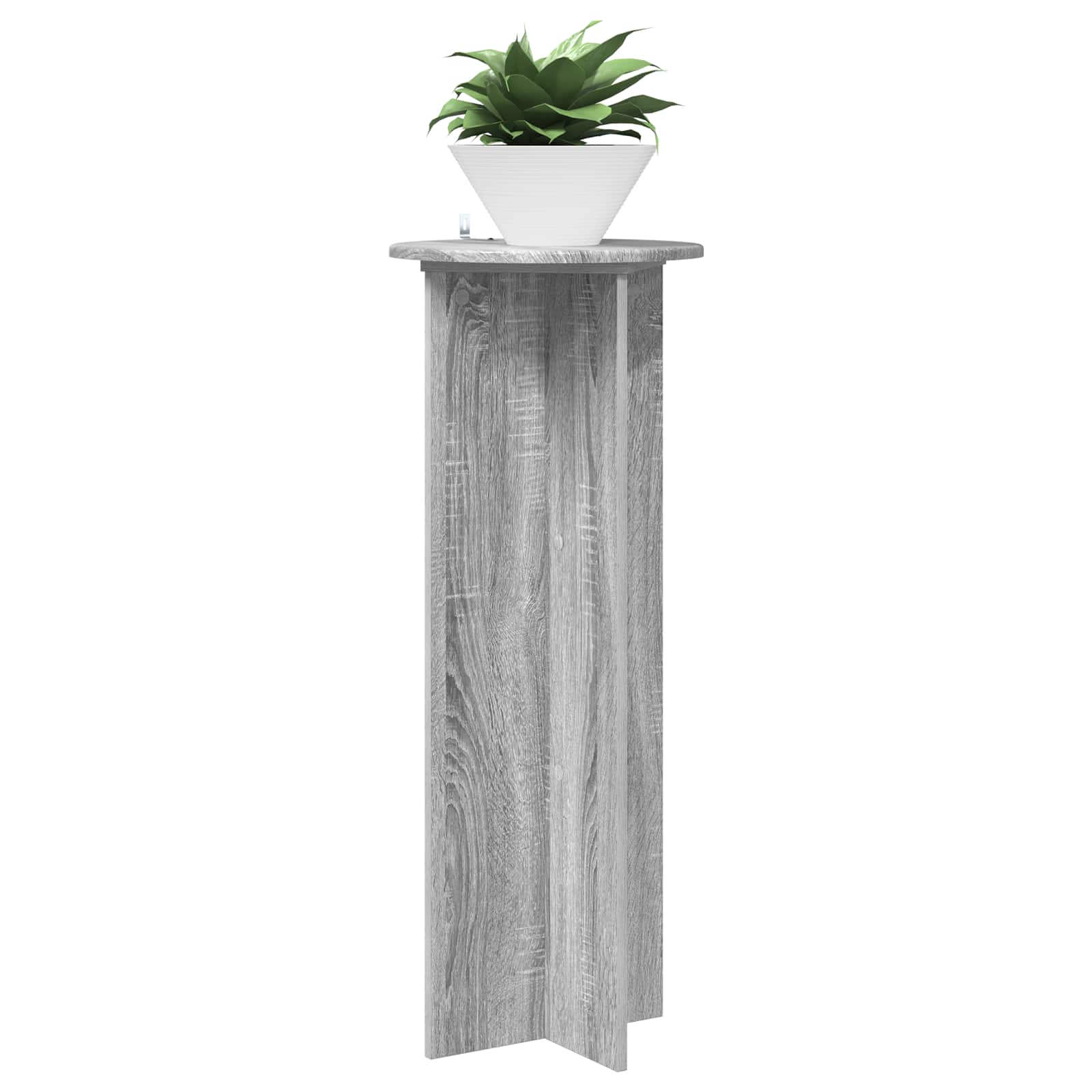 Pflanzenständer 2 Stk. Sonoma-Grau Ø40 x 100 cm Holzwerkstoff