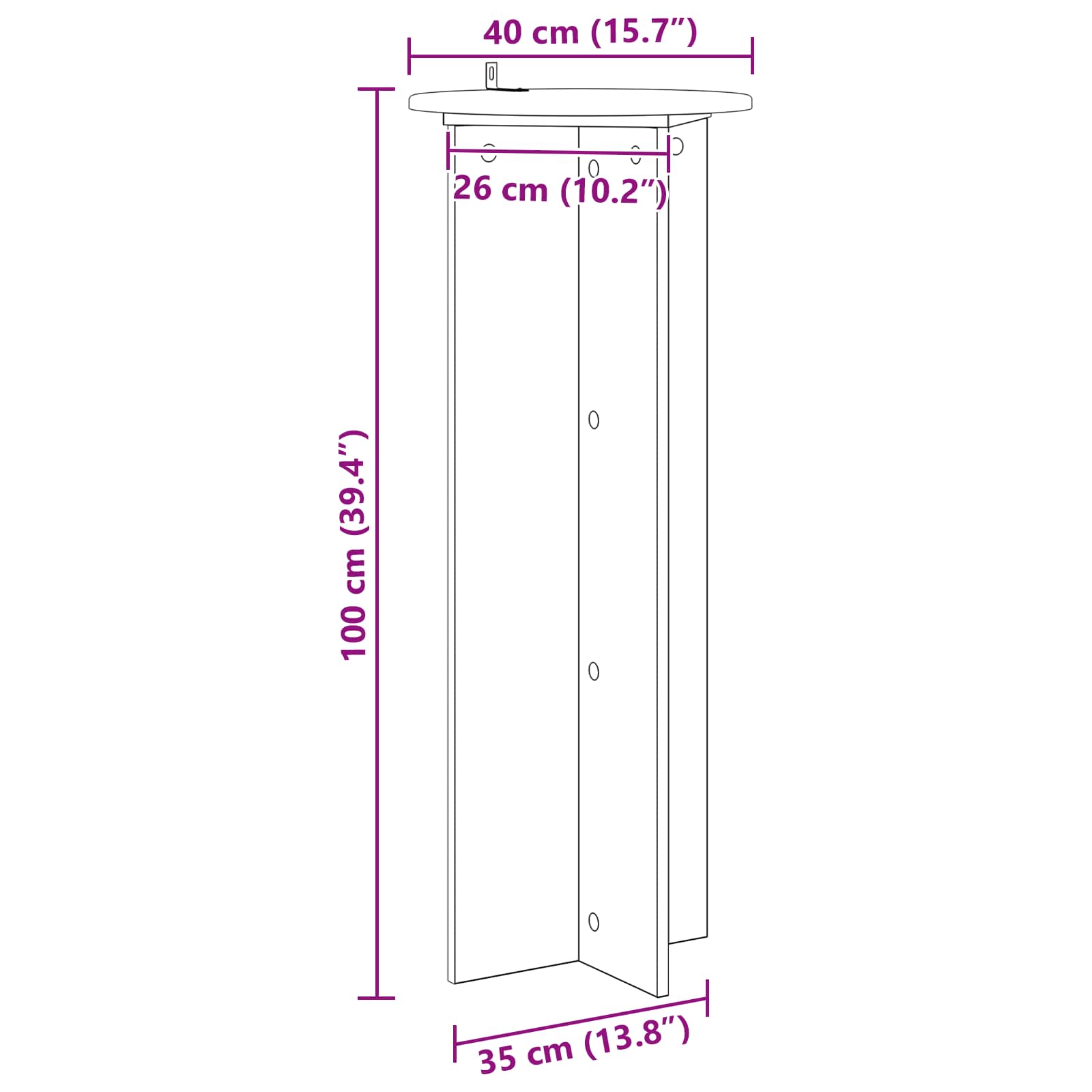 Pflanzenständer 2 Stk. Altholz Ø40 x 100 cm Holzwerkstoff