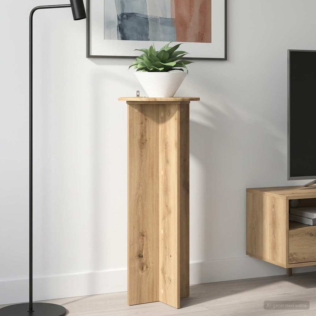 Pflanzenständer 2 Stk. Artisan-Eiche Ø40 x 100 cm Holzwerkstoff