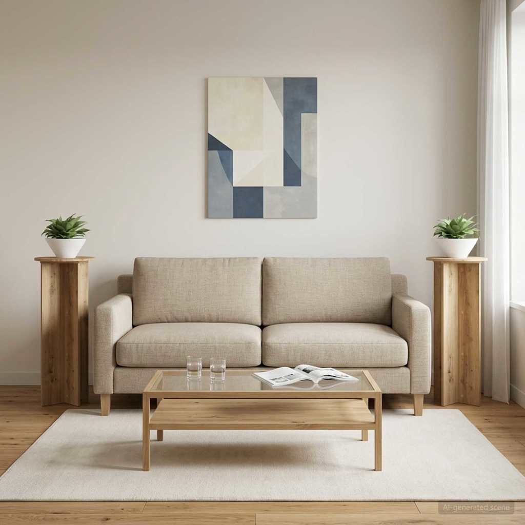 Pflanzenständer 2 Stk. Artisan-Eiche Ø40 x 100 cm Holzwerkstoff