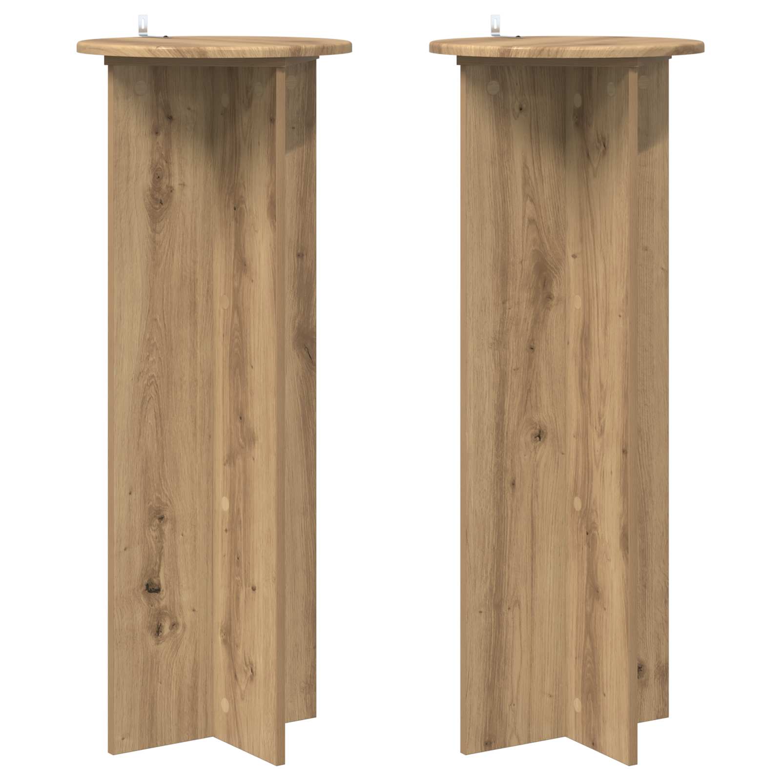 Pflanzenständer 2 Stk. Artisan-Eiche Ø40 x 100 cm Holzwerkstoff