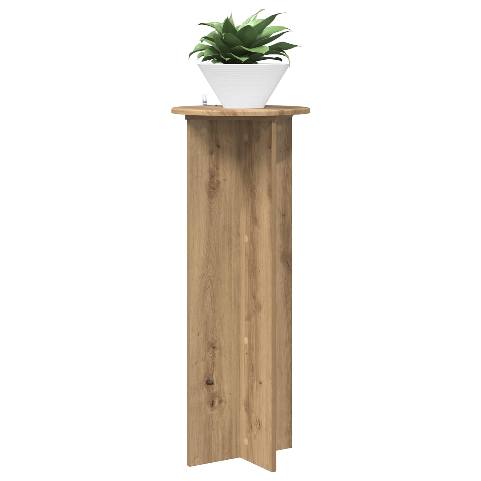 Pflanzenständer 2 Stk. Artisan-Eiche Ø40 x 100 cm Holzwerkstoff