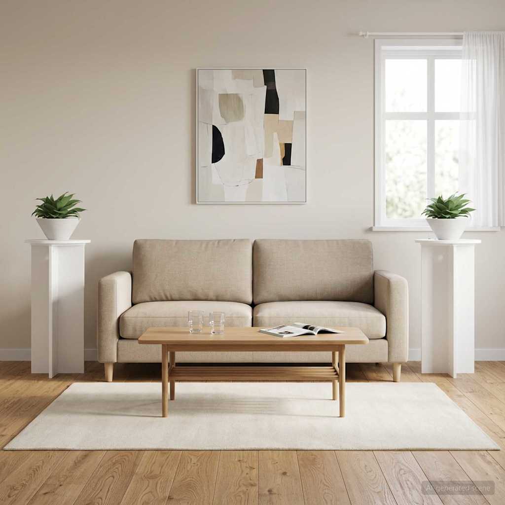 Pflanzenständer 2 Stk. Weiß Ø40 x 80 cm Holzwerkstoff