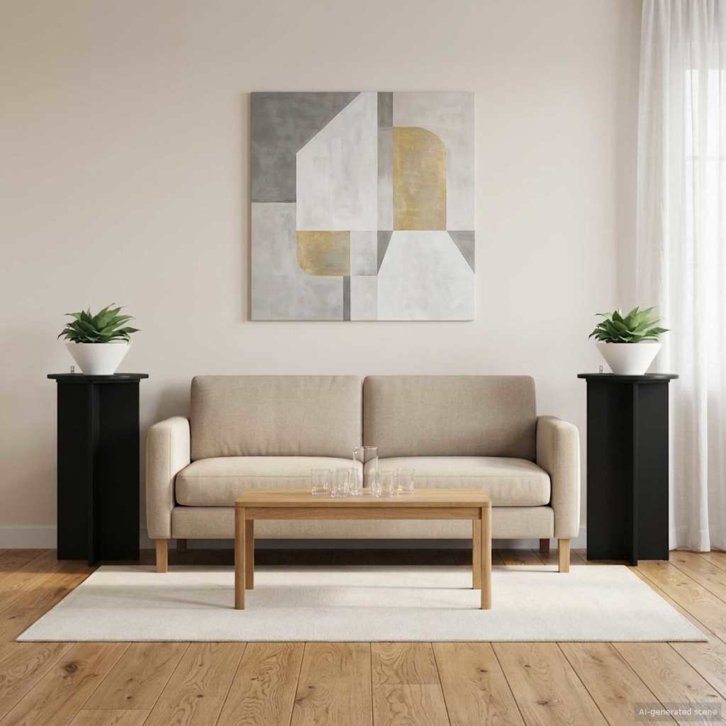 Pflanzenständer 2 Stk. Schwarz 40 x 40 x 80 cm Holzwerkstoff
