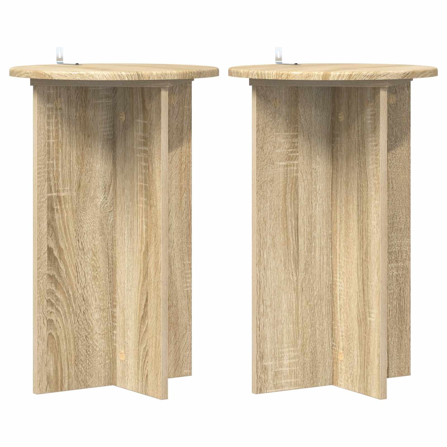 Pflanzenständer 2 Stk. Sonoma-Eiche Ø40 x 60 cm Holzwerkstoff