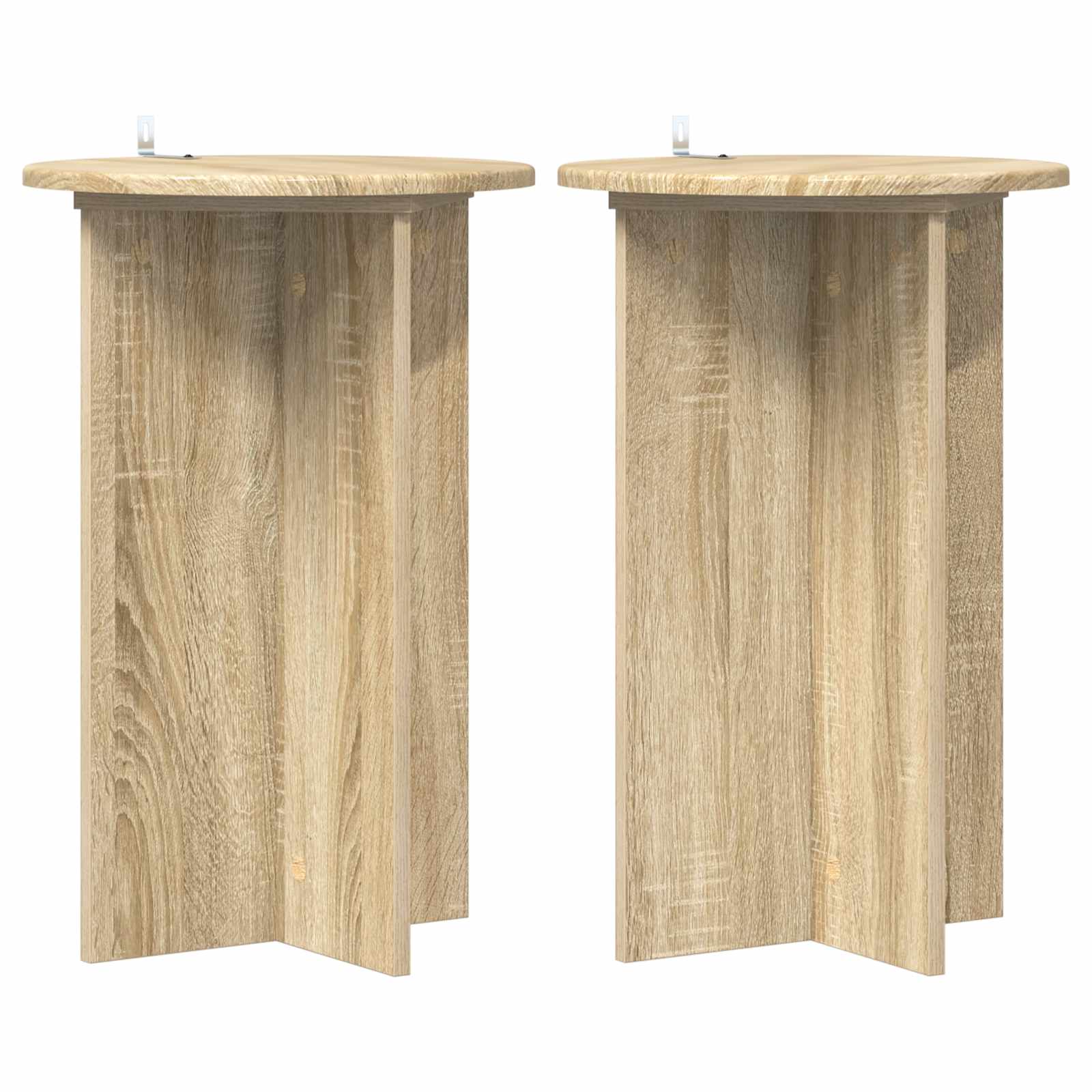 Pflanzenständer 2 Stk. Sonoma-Eiche Ø40 x 60 cm Holzwerkstoff