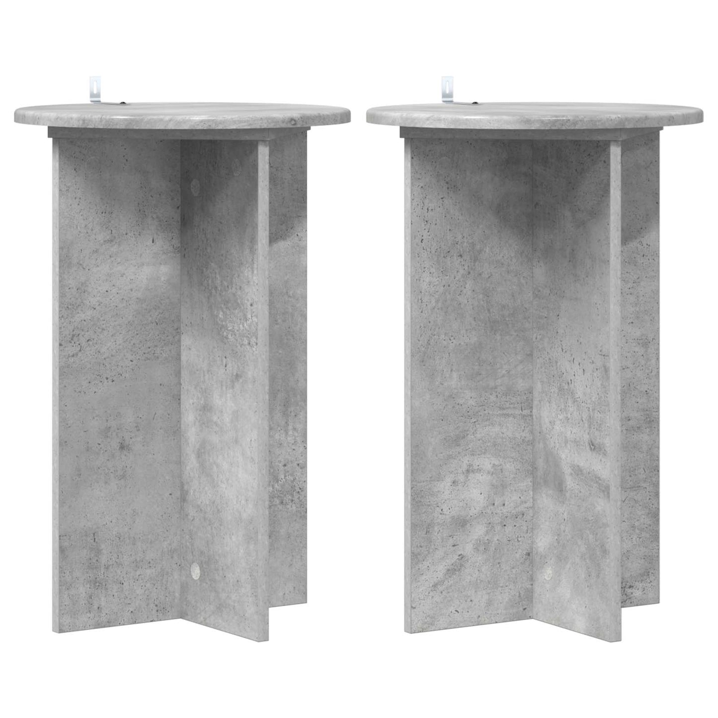 Pflanzenständer 2 Stk. Betongrau Ø40 x 60 cm Holzwerkstoff
