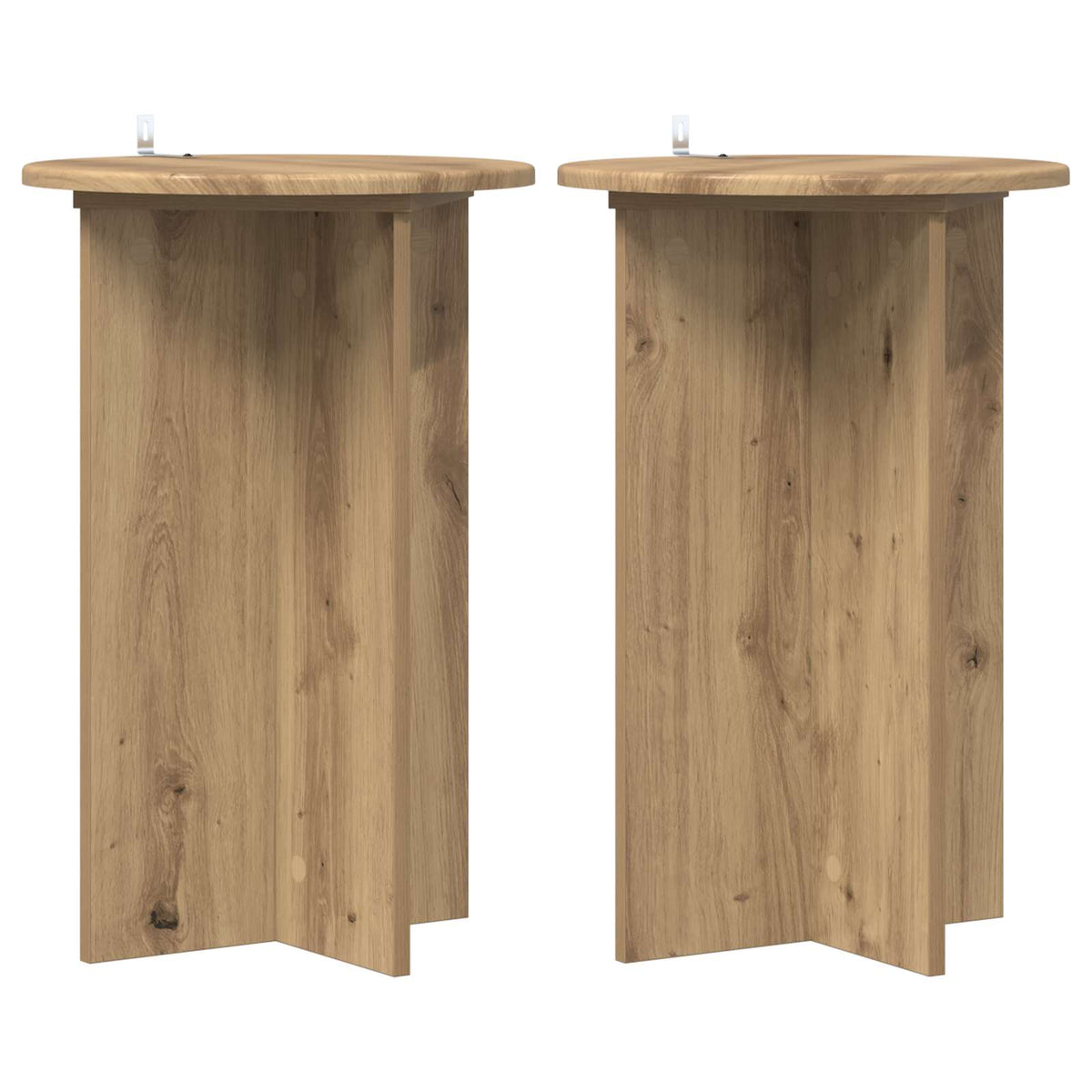 Pflanzenständer 2 Stk. Artisan-Eiche Ø40 x 60 cm Holzwerkstoff