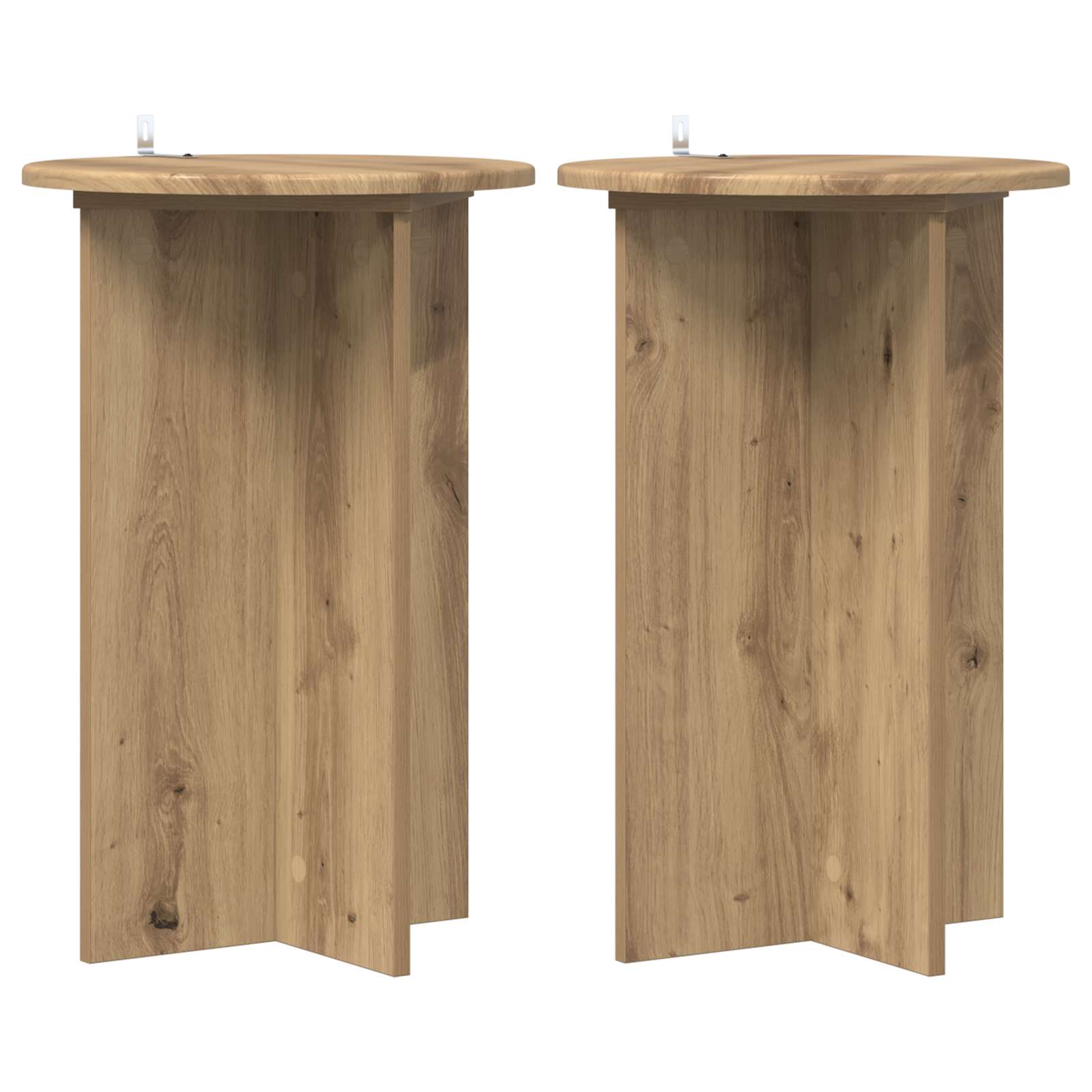 Pflanzenständer 2 Stk. Artisan-Eiche Ø40 x 60 cm Holzwerkstoff