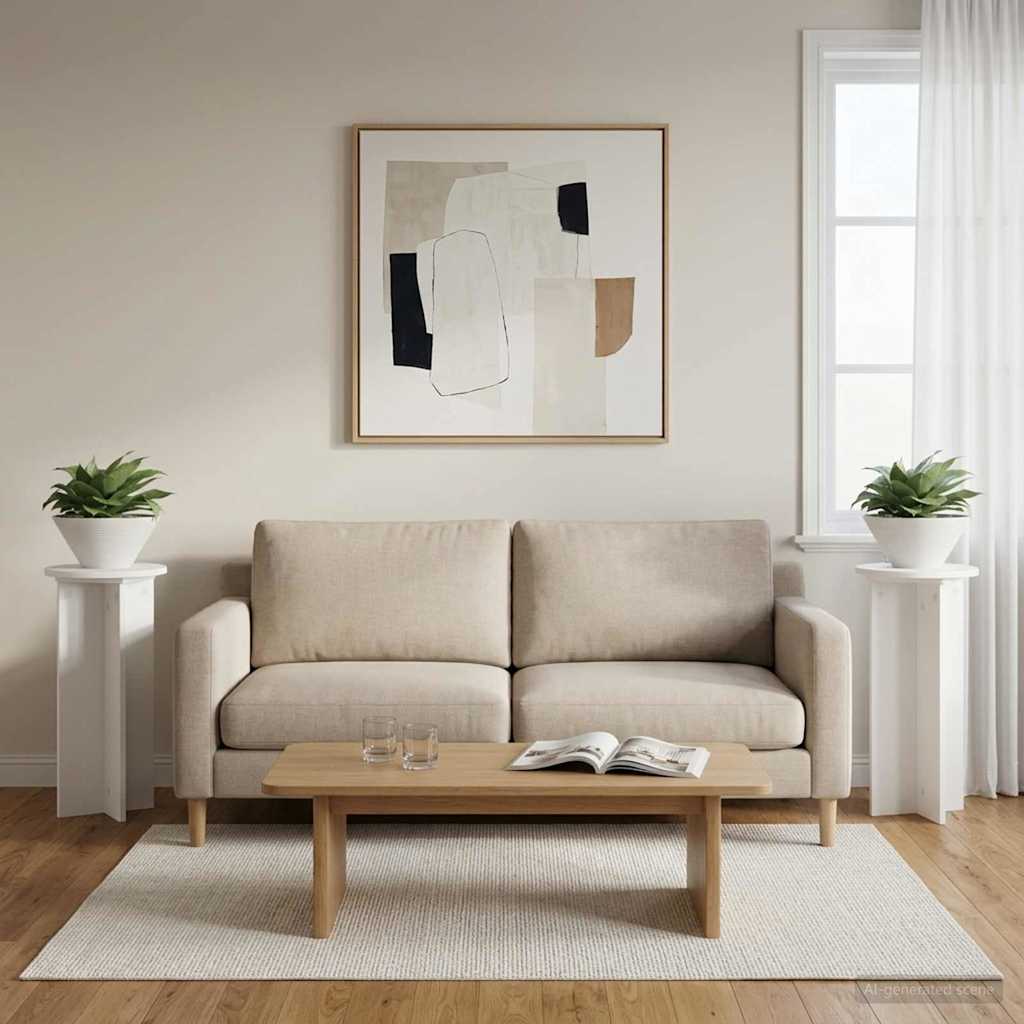 Pflanzenständer 2 Stk. Weiß Ø29,5 x 60 cm Holzwerkstoff
