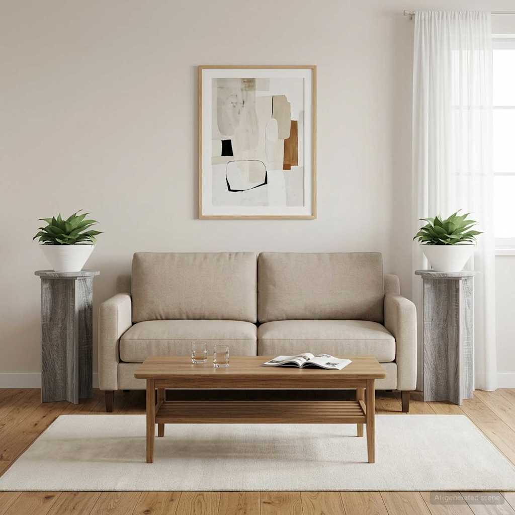 Pflanzenständer 2 Stk. Sonoma-Grau 29,5 x 29,5 x 60 cm