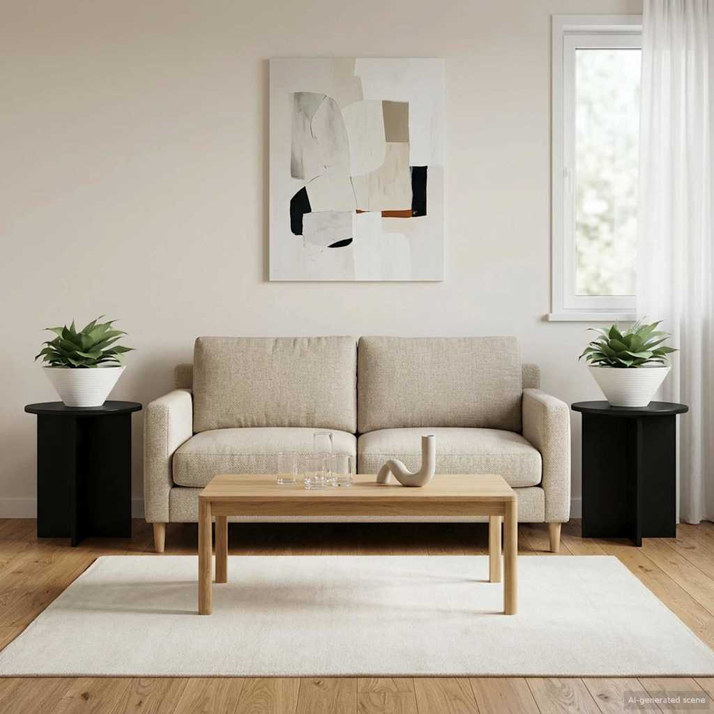 Pflanzenständer 2 Stk. Schwarz 40 x 40 x 40 cm Holzwerkstoff