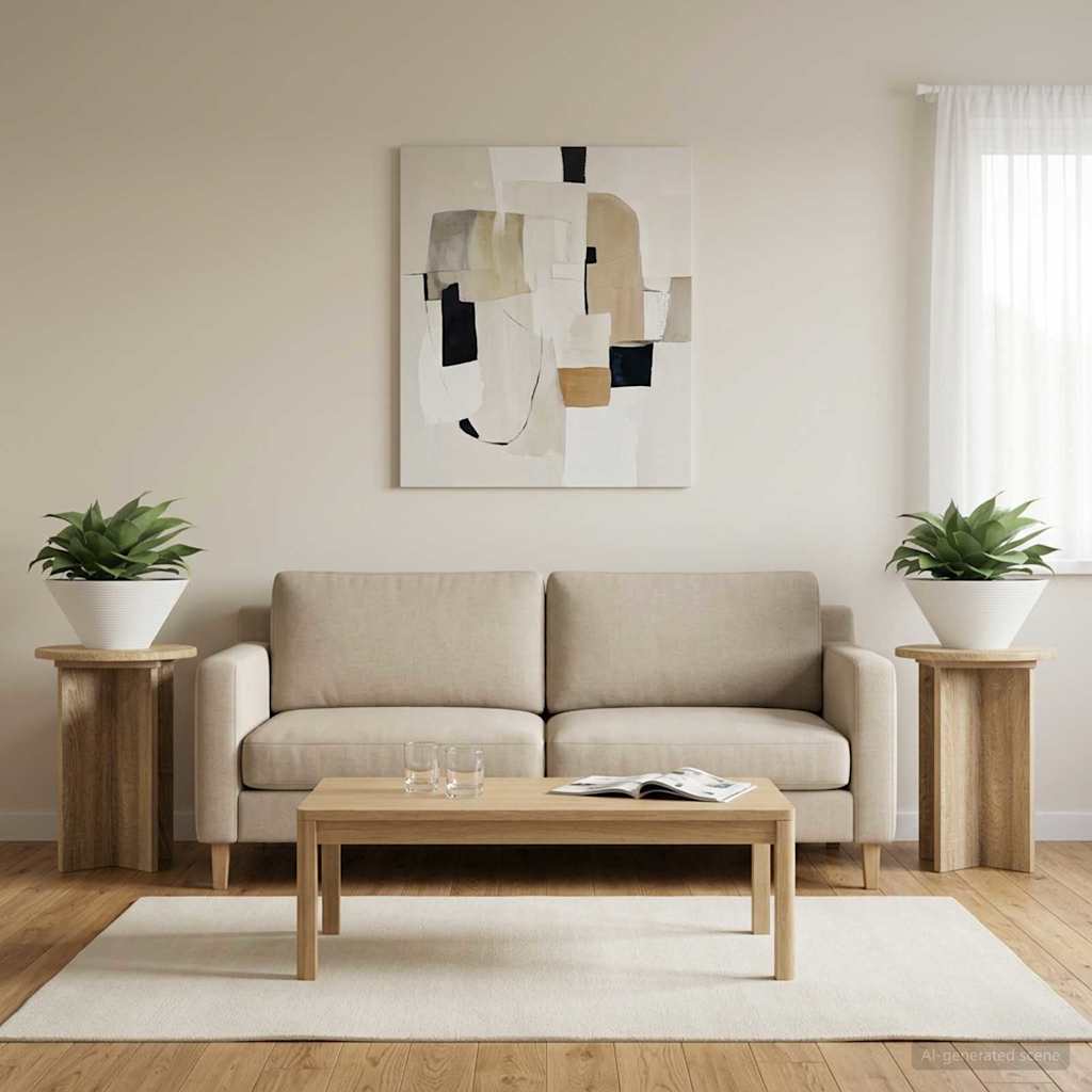 Pflanzenständer 2 Stk. Sonoma-Eiche Ø29,5 x 40 cm Holzwerkstoff