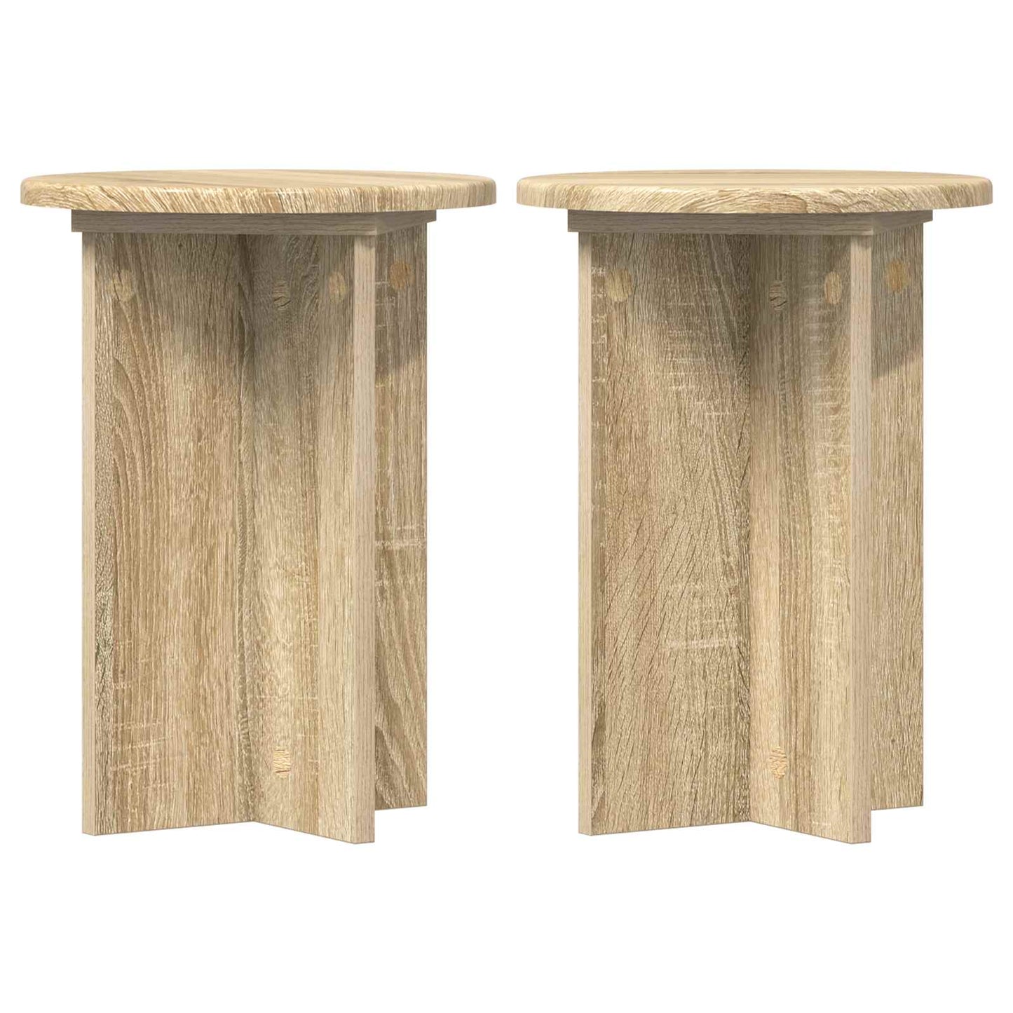 Pflanzenständer 2 Stk. Sonoma-Eiche Ø29,5 x 40 cm Holzwerkstoff