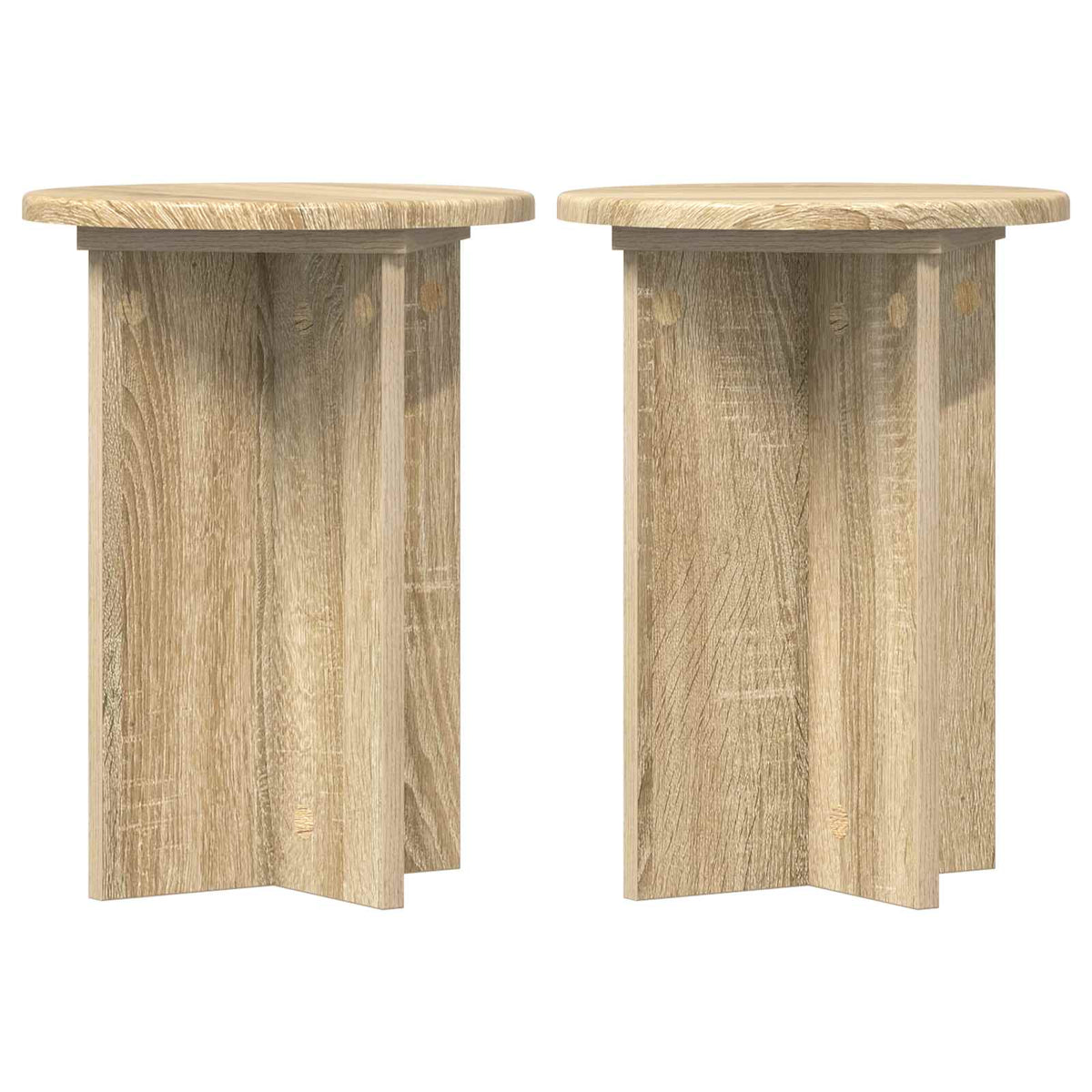 Pflanzenständer 2 Stk. Sonoma-Eiche Ø29,5 x 40 cm Holzwerkstoff