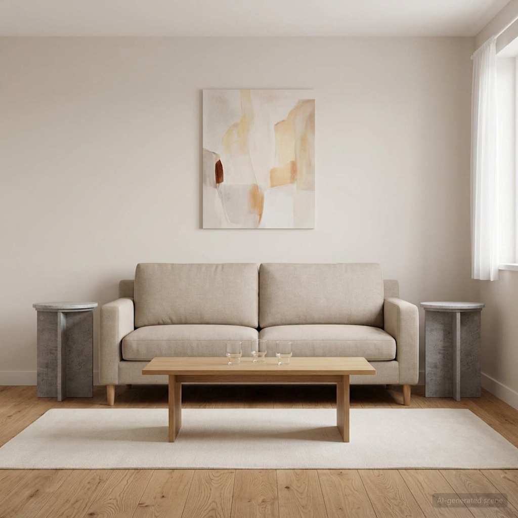 Pflanzenständer 2 Stk. Betongrau Ø29,5 x 40 cm Holzwerkstoff