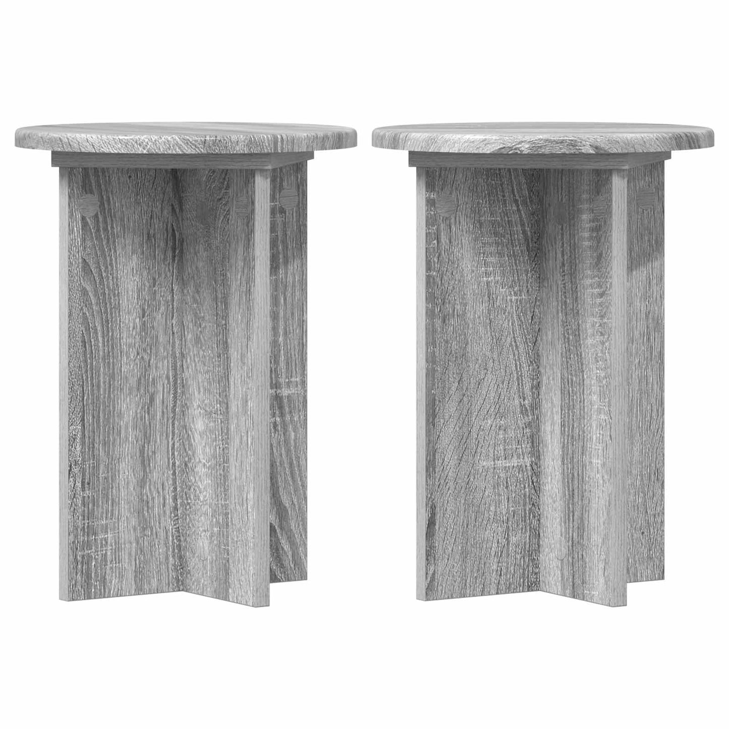 Pflanzenständer 2 Stk. Sonoma-Grau Ø29,5 x 40 cm Holzwerkstoff