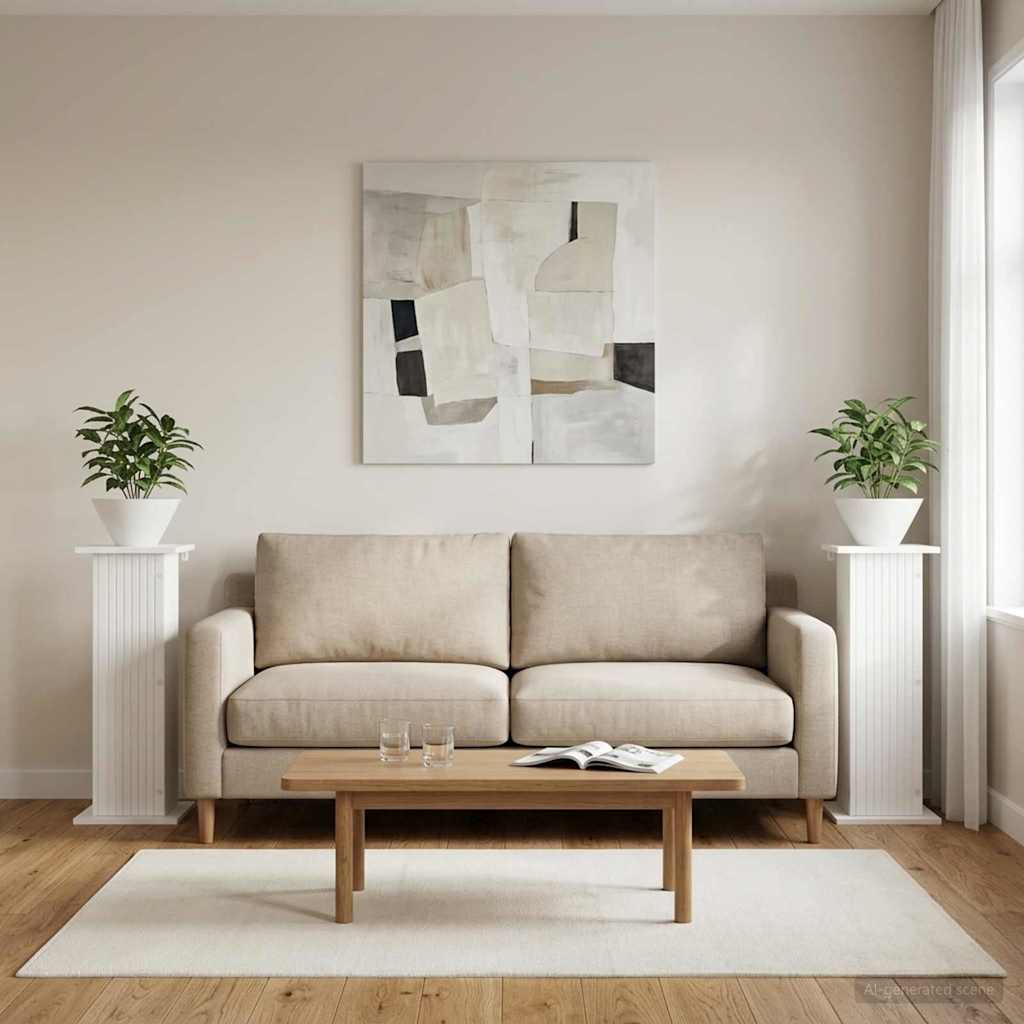 Pflanzenständer 2 stk. Weiß 30,5 x 30 x 80,5 cm Holzwerkstoff