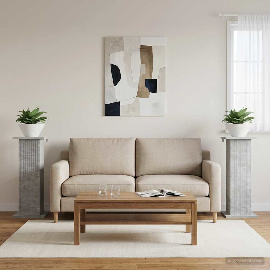Pflanzenständer 2 stk. Betongrau 30,5 x 30 x 80,5 cm