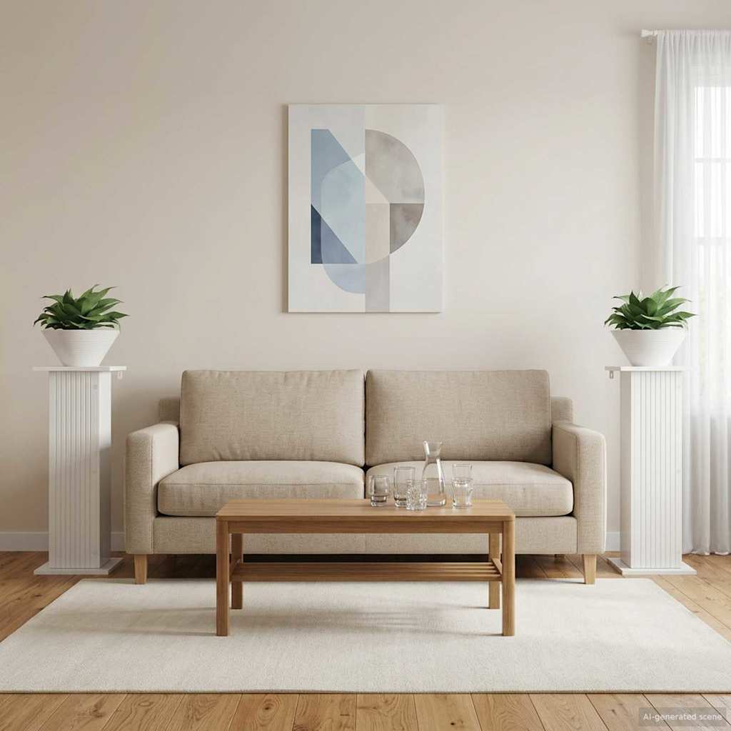 Pflanzenständer 2 stk. Hochglanz Weiß 30,5 x 30 x 80,5 cm