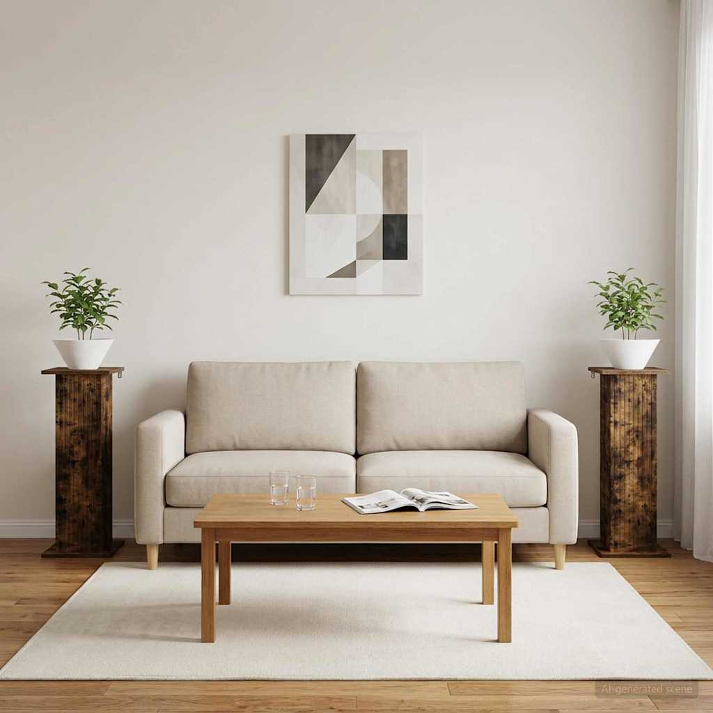 Pflanzenständer 2 stk. Geräucherte Eiche 30,5 x 30 x 80,5 cm
