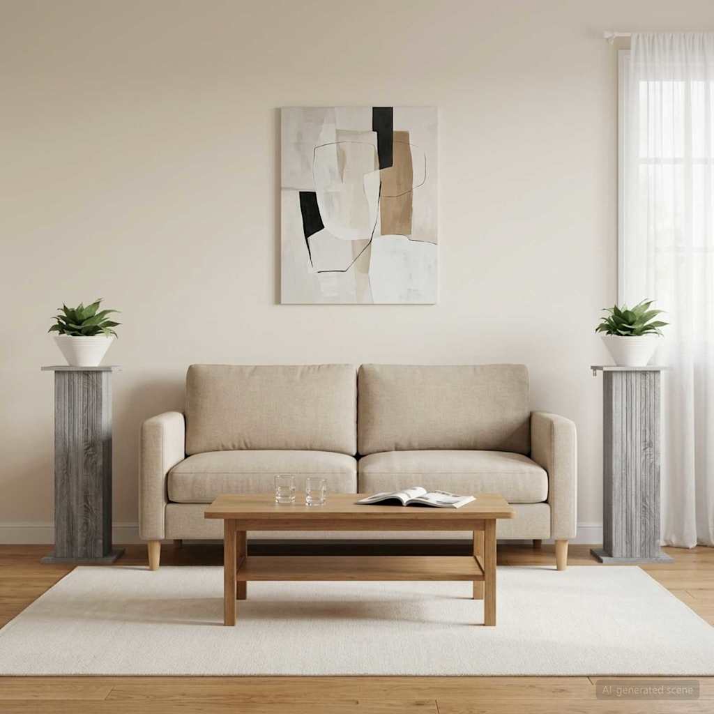 Pflanzenständer 2 stk. Graues Sonoma 30,5 x 30 x 80,5 cm