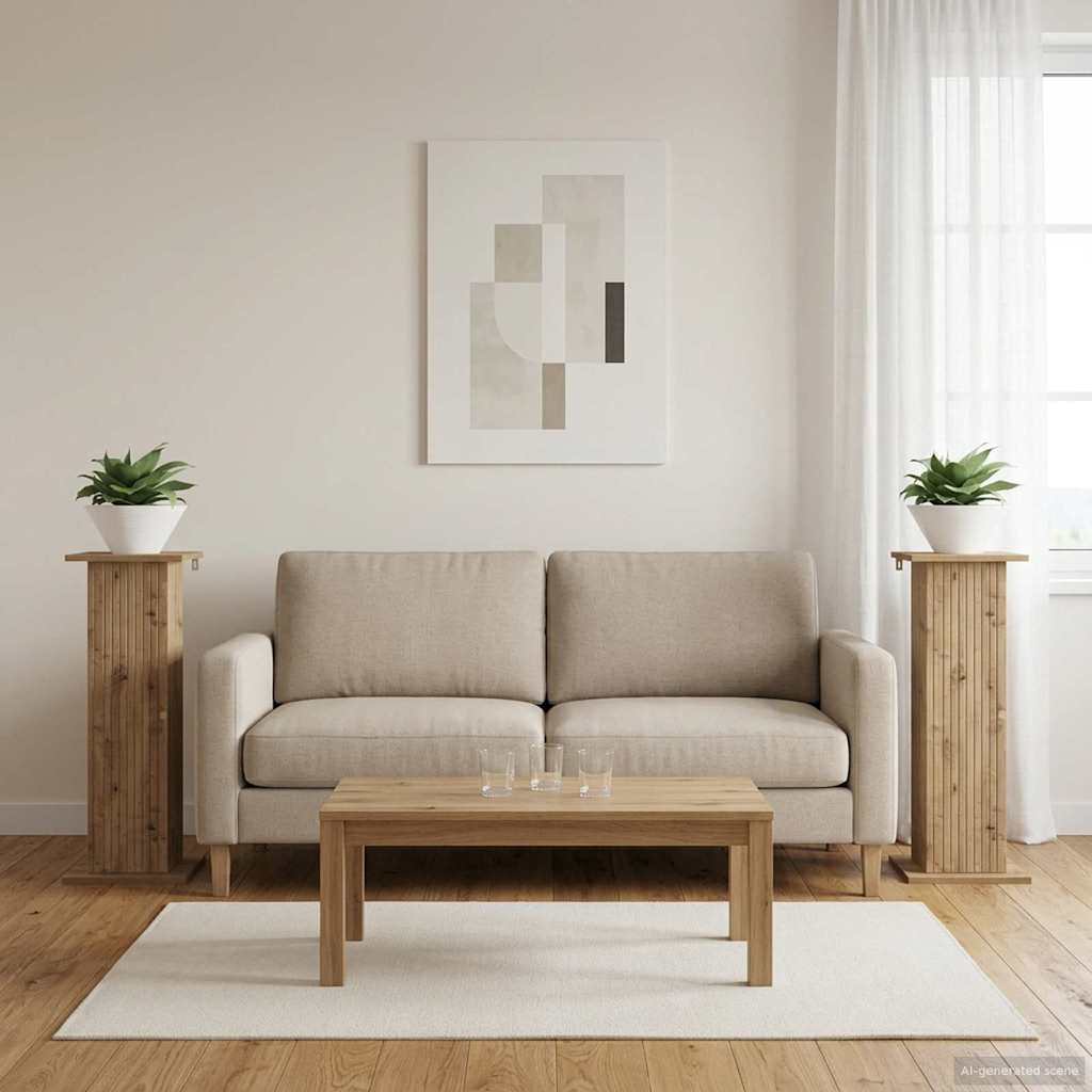 Pflanzenständer 2 stk. Artisan-Eiche 30,5 x 30 x 80,5 cm