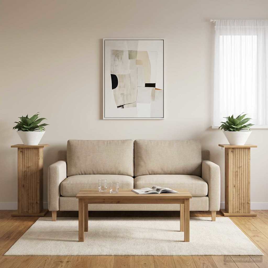 Pflanzenständer 2 stk. Artisan-Eiche 30,5 x 30 x 60,5 cm