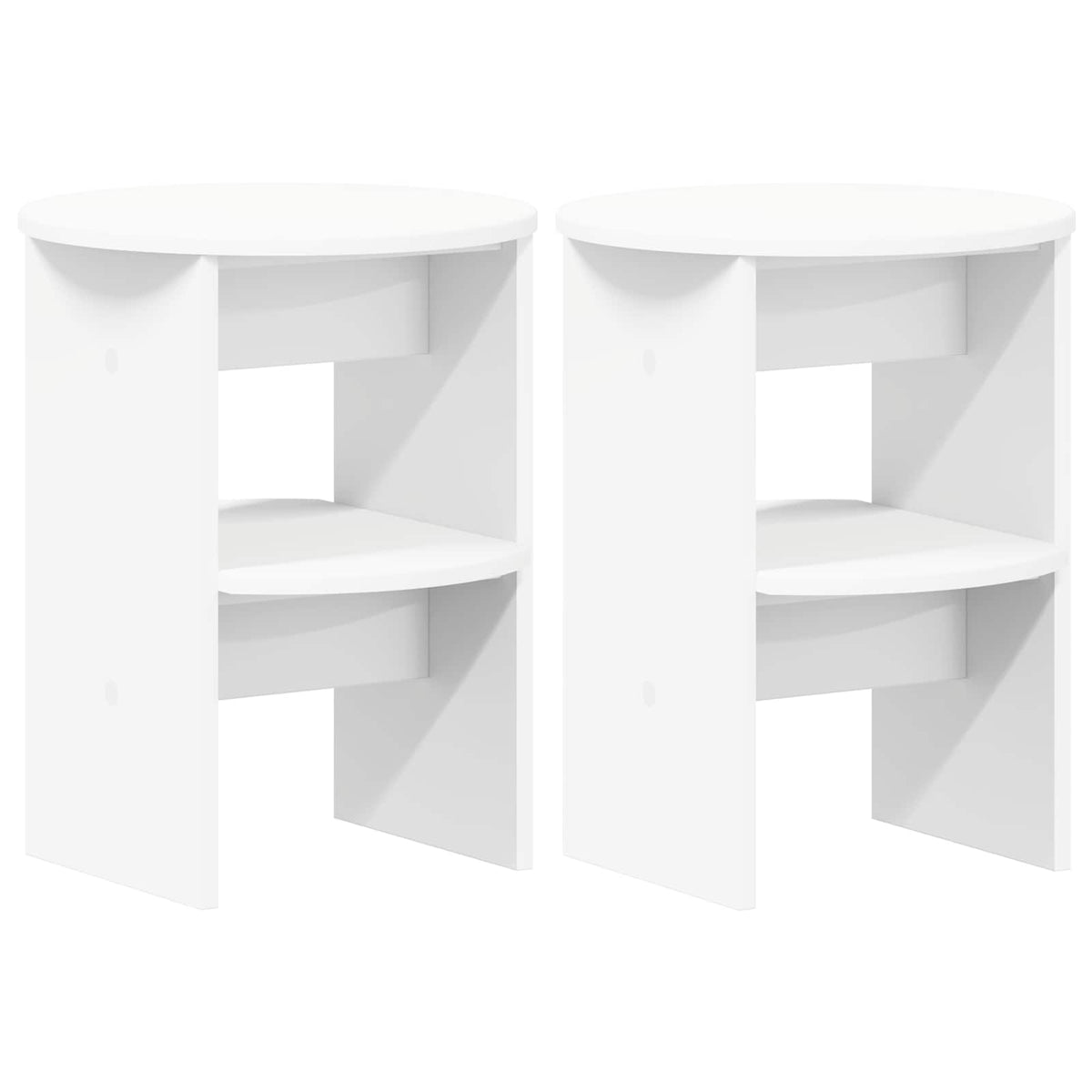Seitenschrank 2 stk. Weiß Ø40 x 50 cm Holzwerkstoff