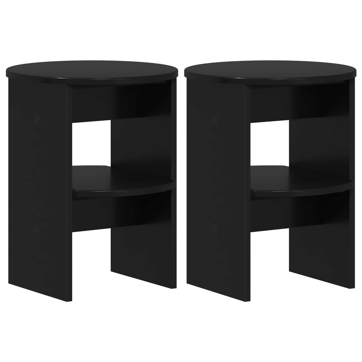 Seitenschrank 2 stk. Schwarz Ø40 x 50 cm Holzwerkstoff