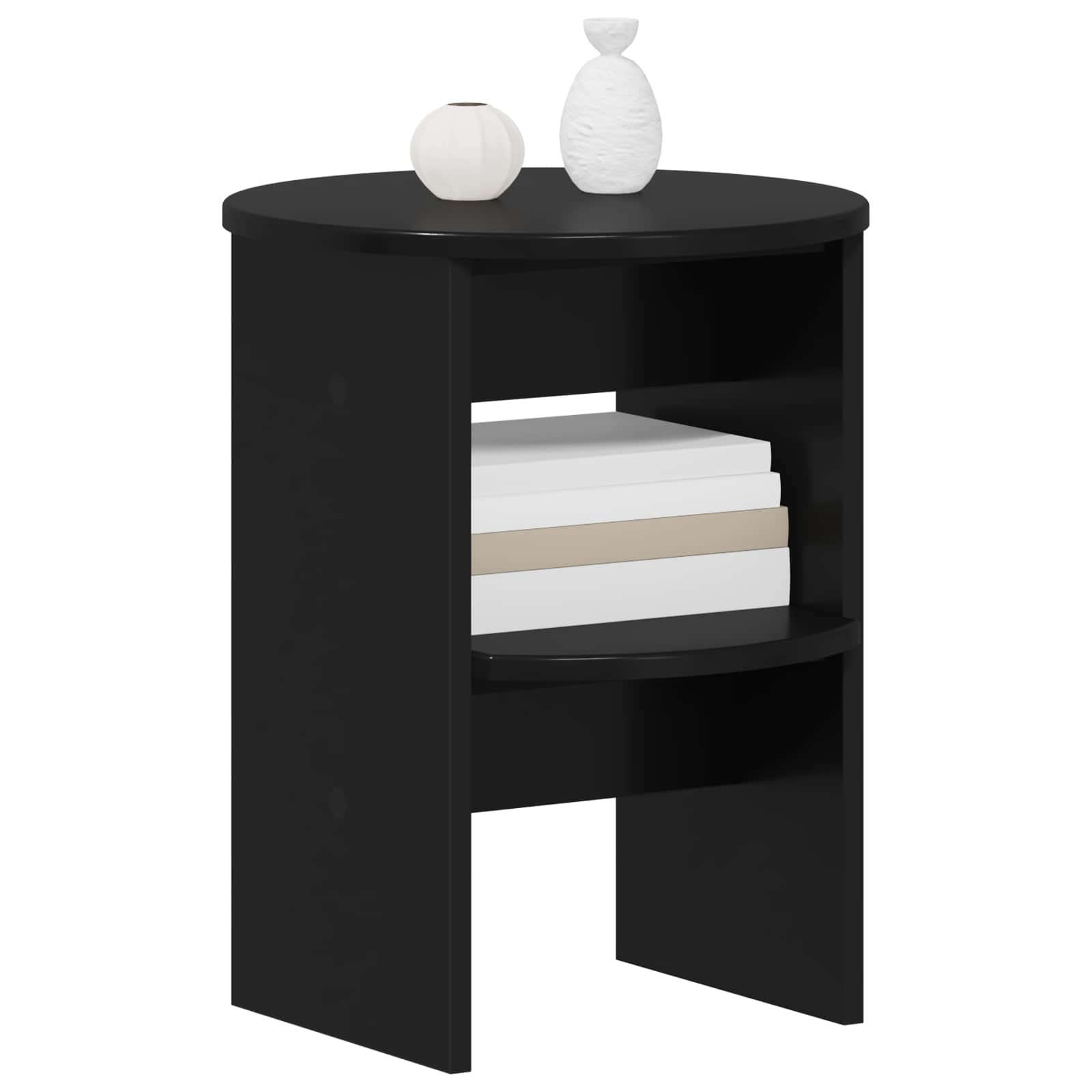 Seitenschrank 2 stk. Schwarz Ø40 x 50 cm Holzwerkstoff