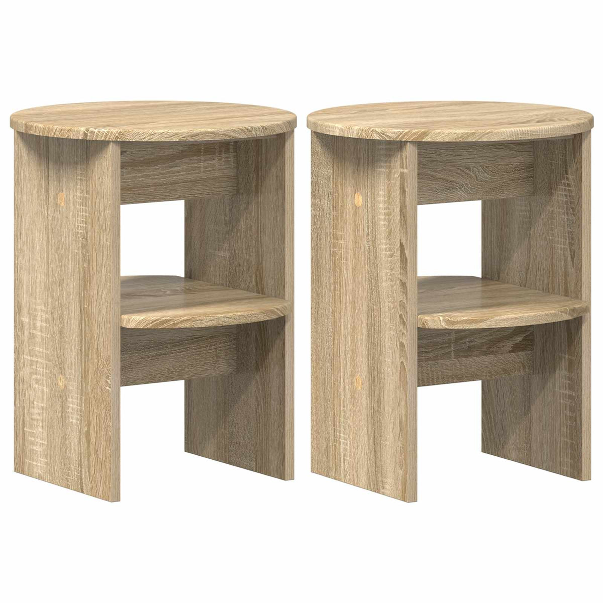 Seitenschrank 2 stk. Sonoma-Eiche Ø40 x 50 cm Holzwerkstoff