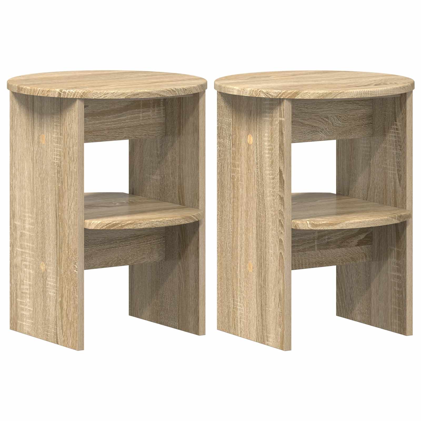Seitenschrank 2 stk. Sonoma-Eiche Ø40 x 50 cm Holzwerkstoff