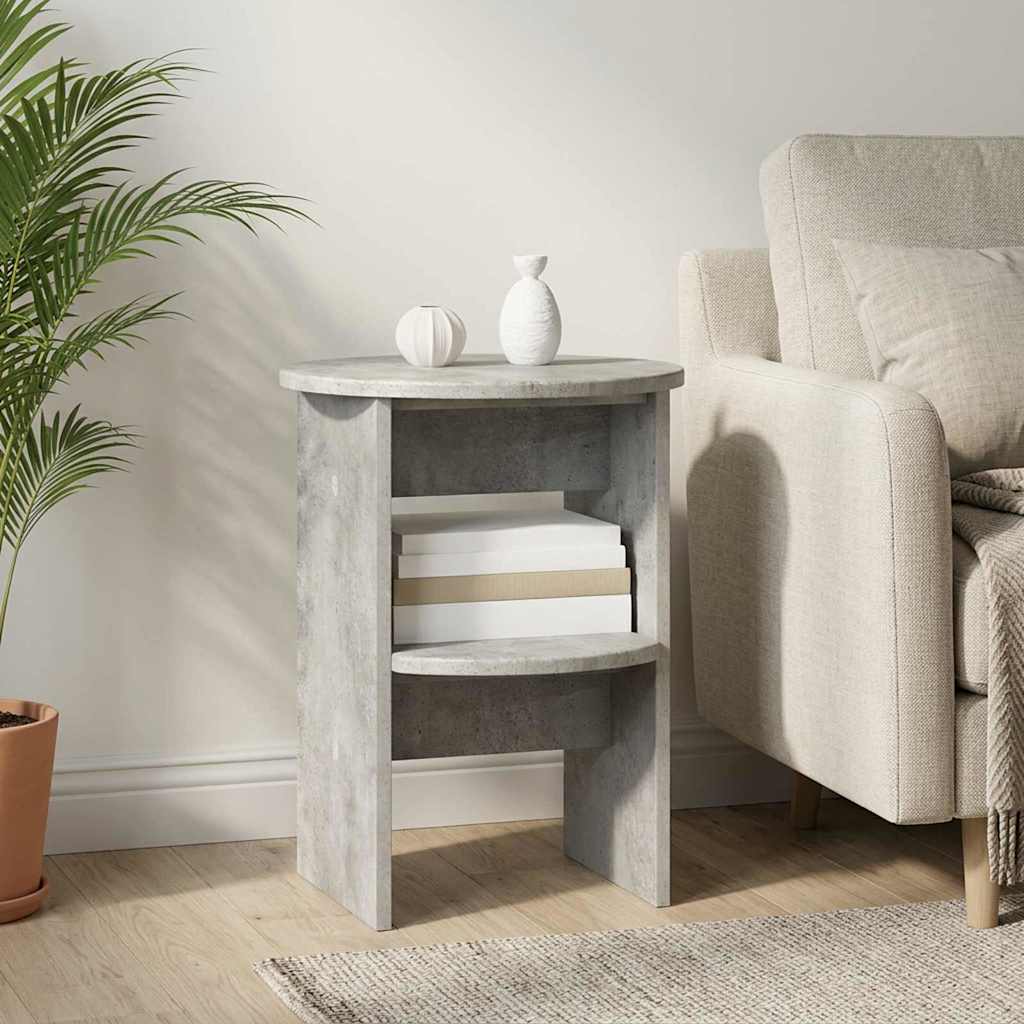 Seitenschrank 2 stk. Betongrau Ø40 x 50 cm Holzwerkstoff